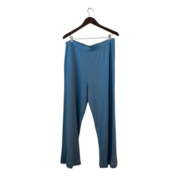 St. John Modal Cotton Wool Lounge Pant Soft Blue XL Warm Wide Leg - Picture 1 of 8